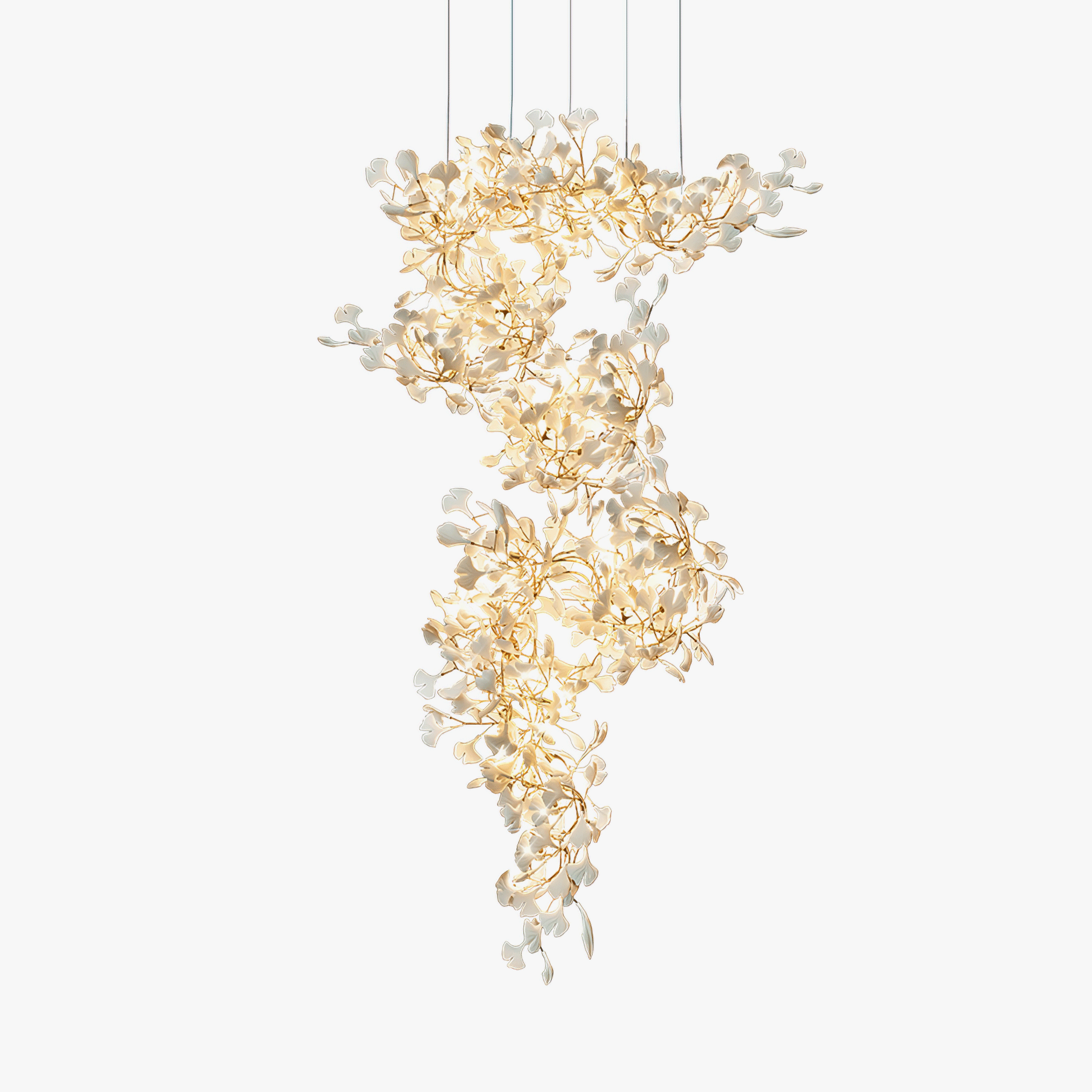 flairel Large Ginkgo Leaf Chandelier