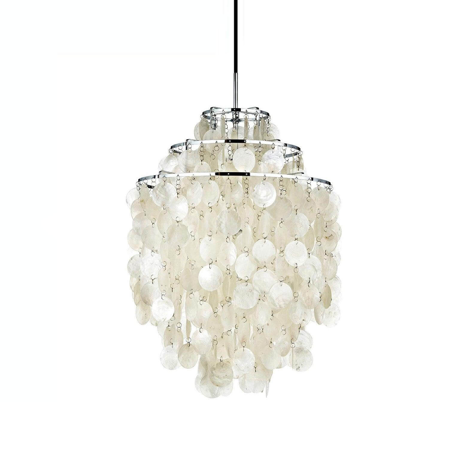 flairel Round Shell Chandelier for Bedroom Living Room