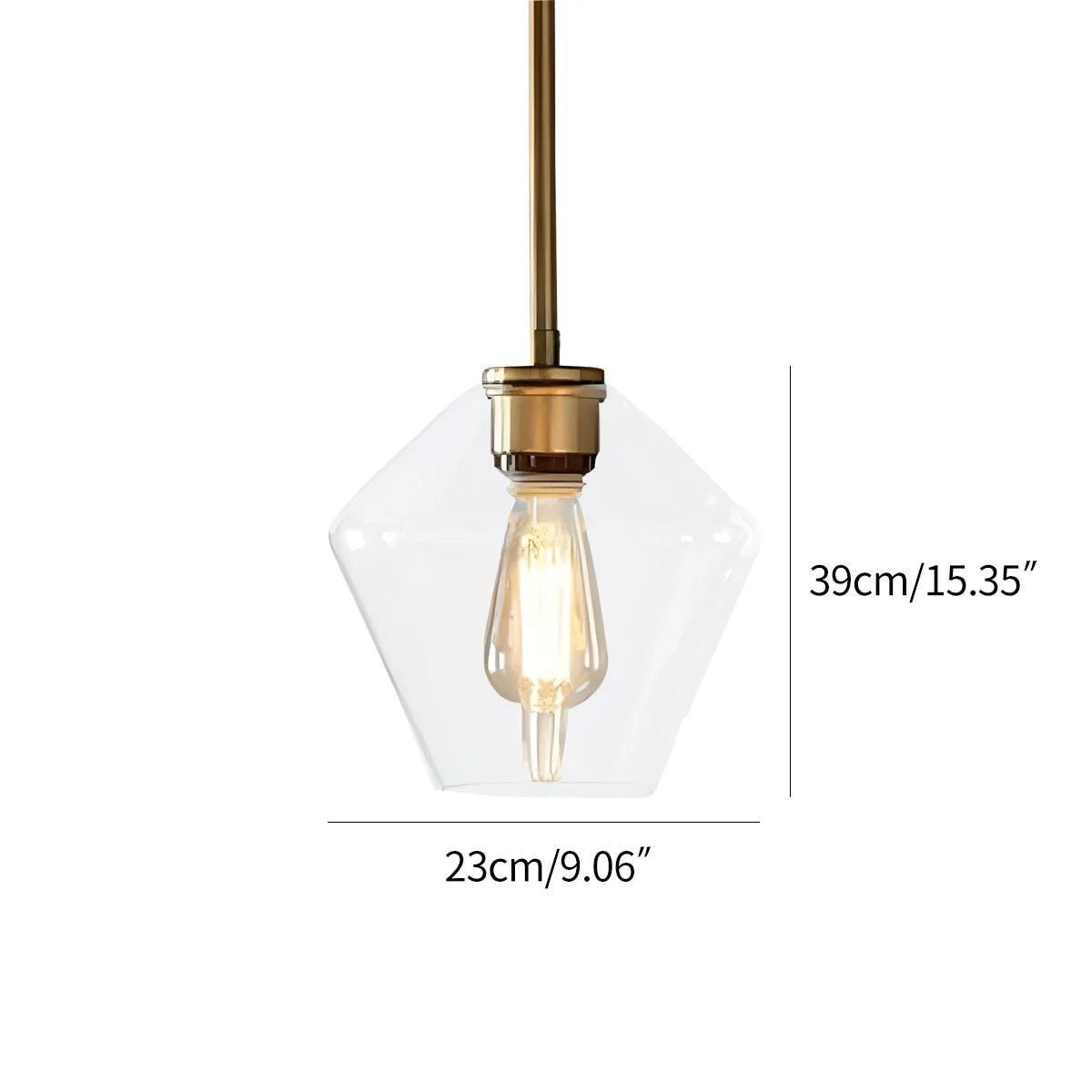 flairel Hailie Clear Glass Pendant Light for Kitchen