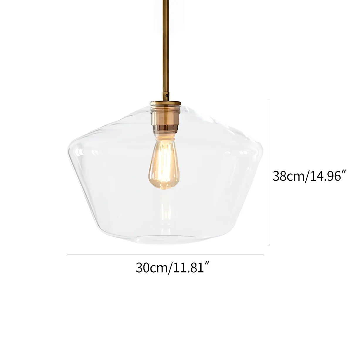 flairel Hailie Clear Glass Pendant Light for Kitchen