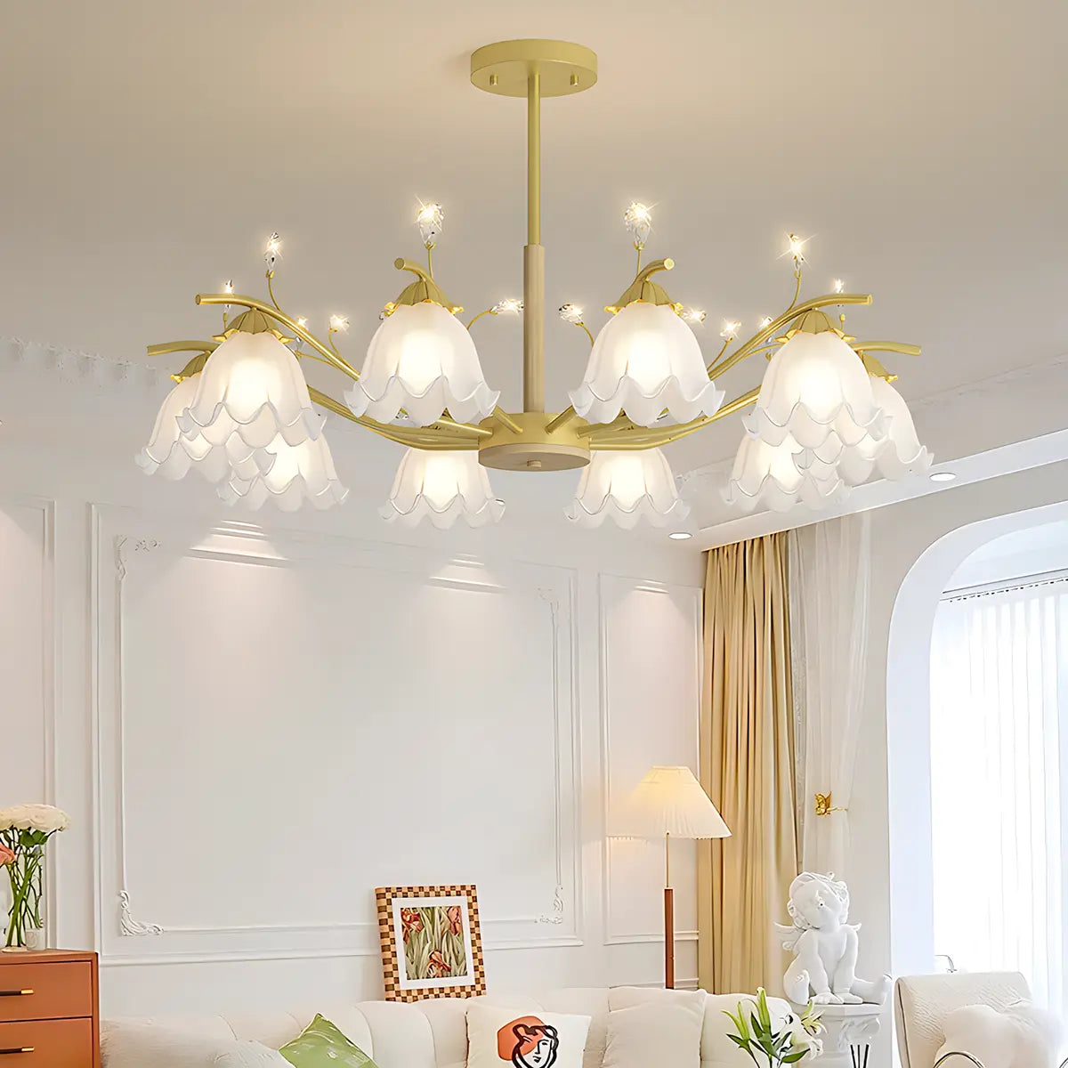 flairel Creative Lily of the Valley Flower Chandelier