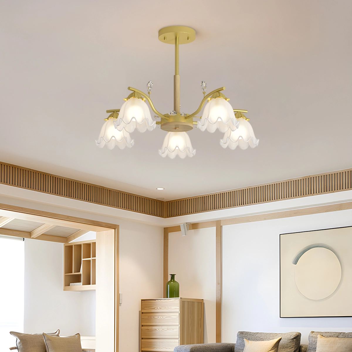 flairel Creative Lily of the Valley Flower Chandelier