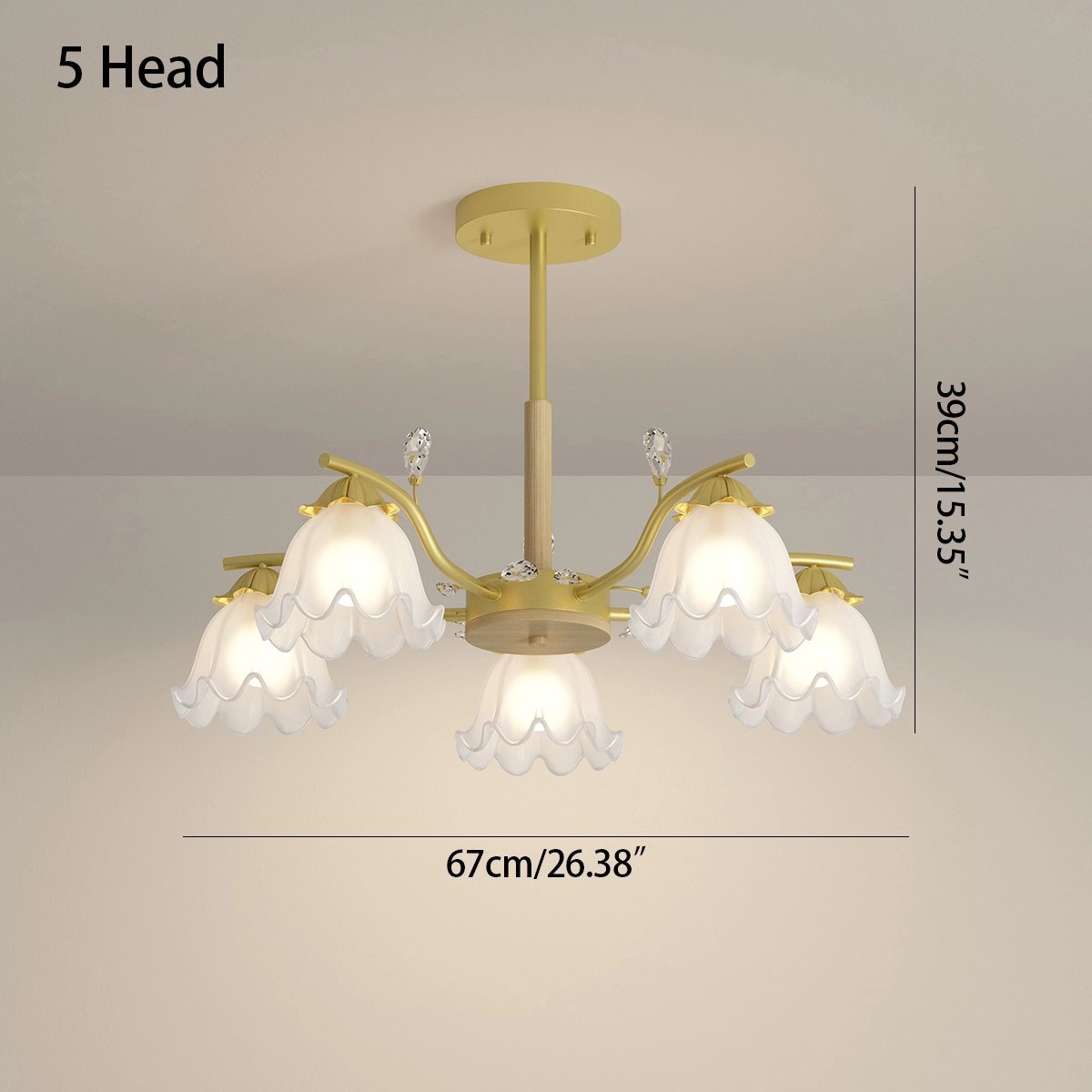 flairel Creative Lily of the Valley Flower Chandelier