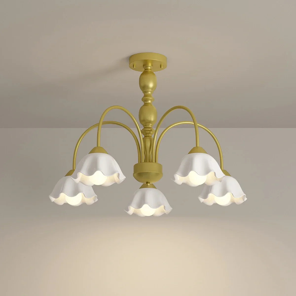 flairel French Pastoral Style Flower Chandelier