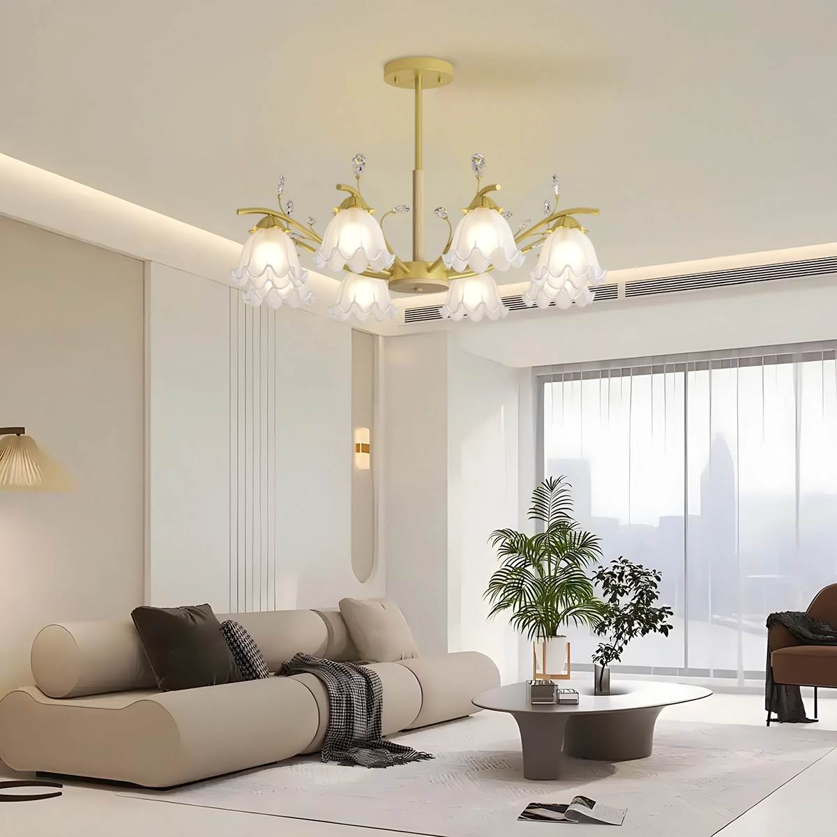 flairel Creative Lily of the Valley Flower Chandelier