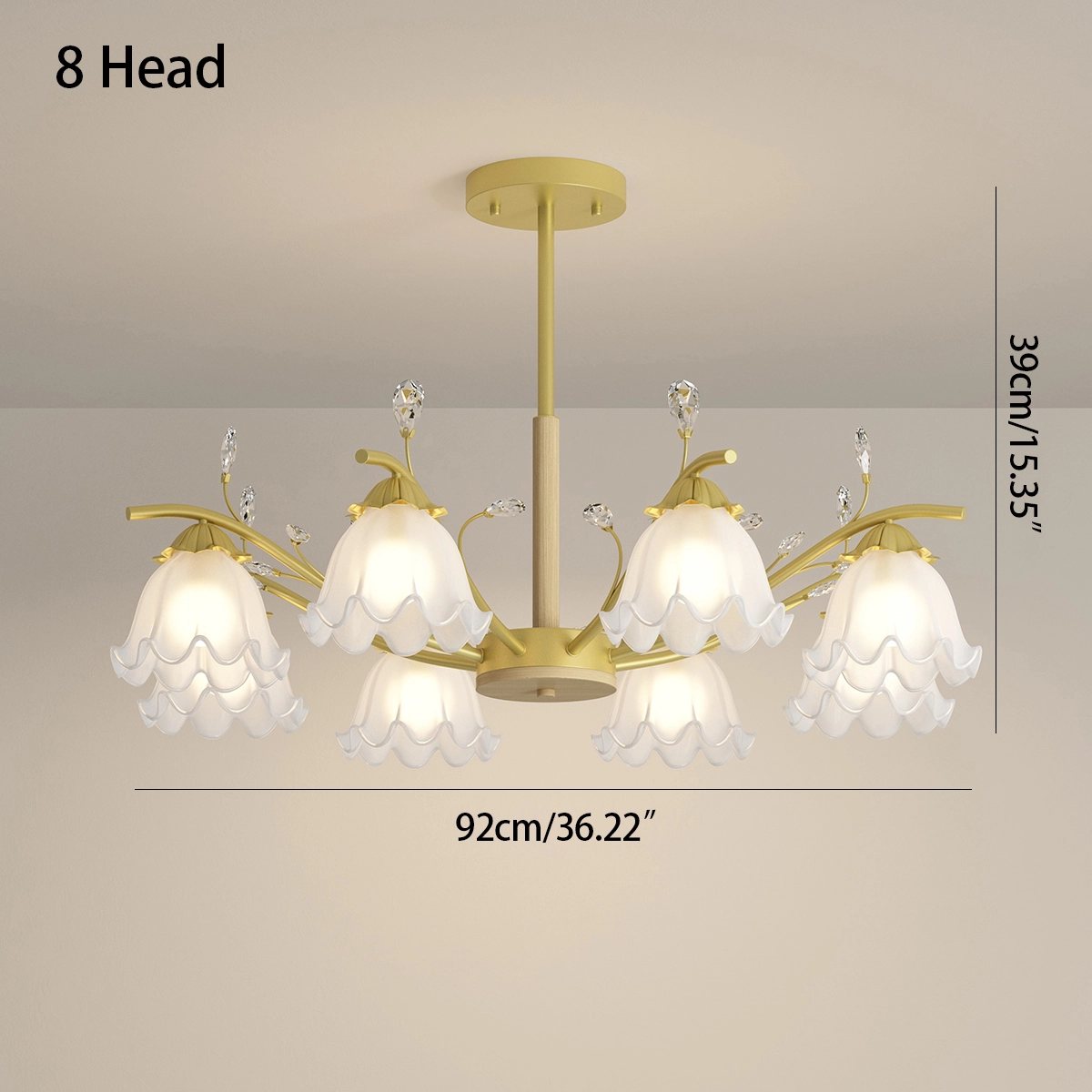 flairel Creative Lily of the Valley Flower Chandelier