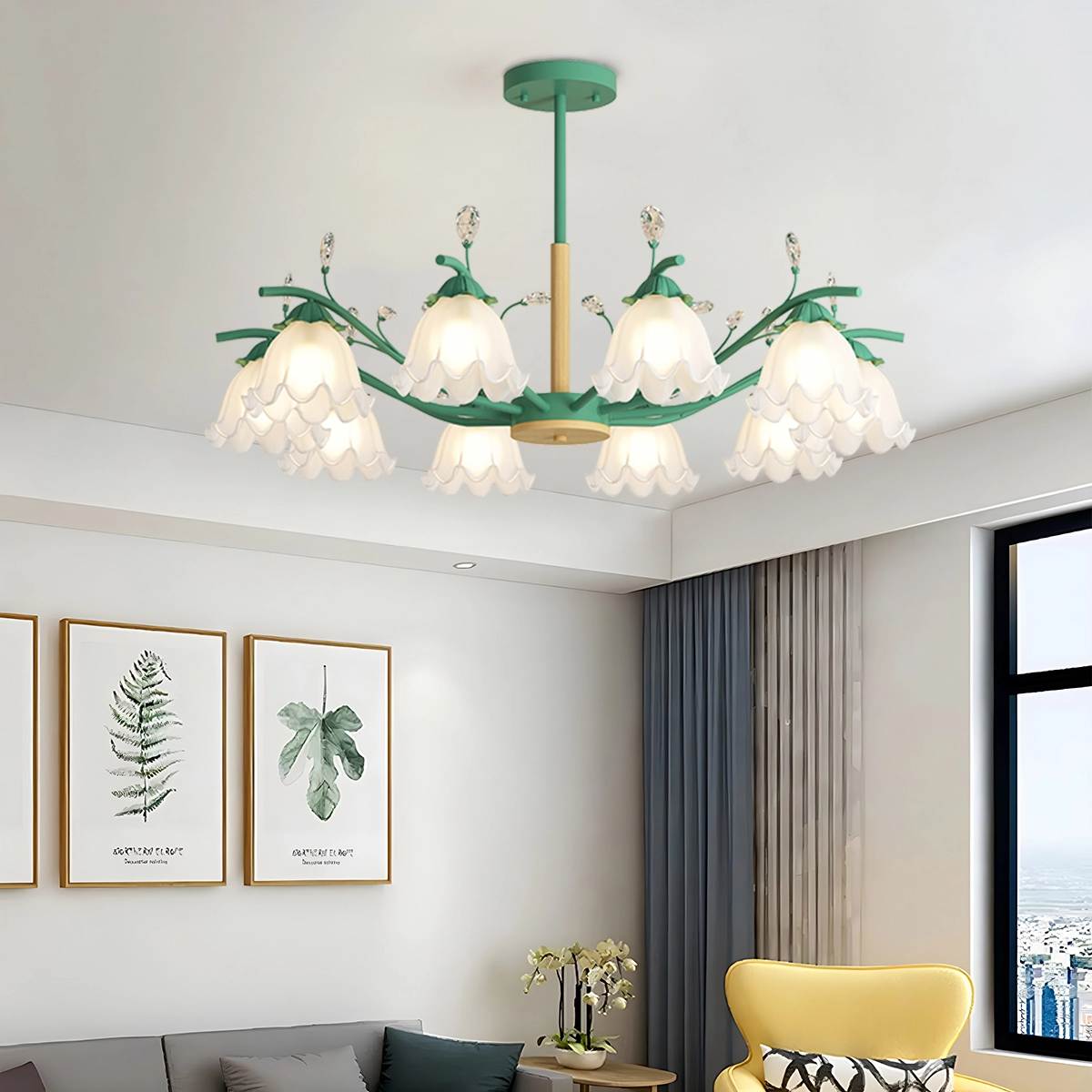 flairel Creative Lily of the Valley Flower Chandelier