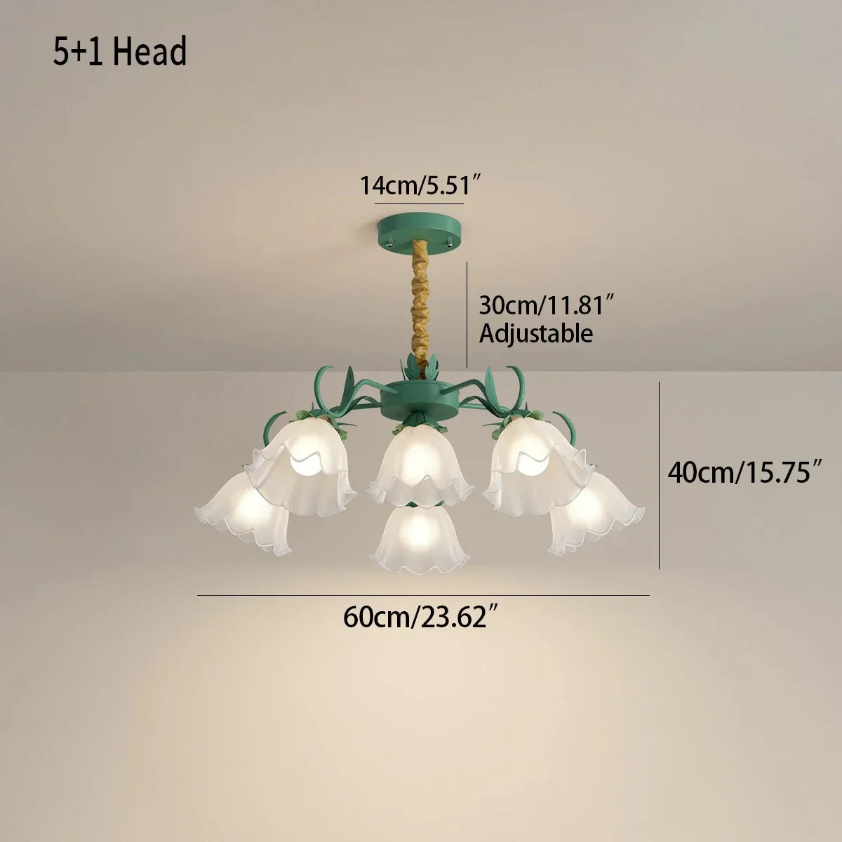 flairel American Retro Pastoral Style Flower Chandelier