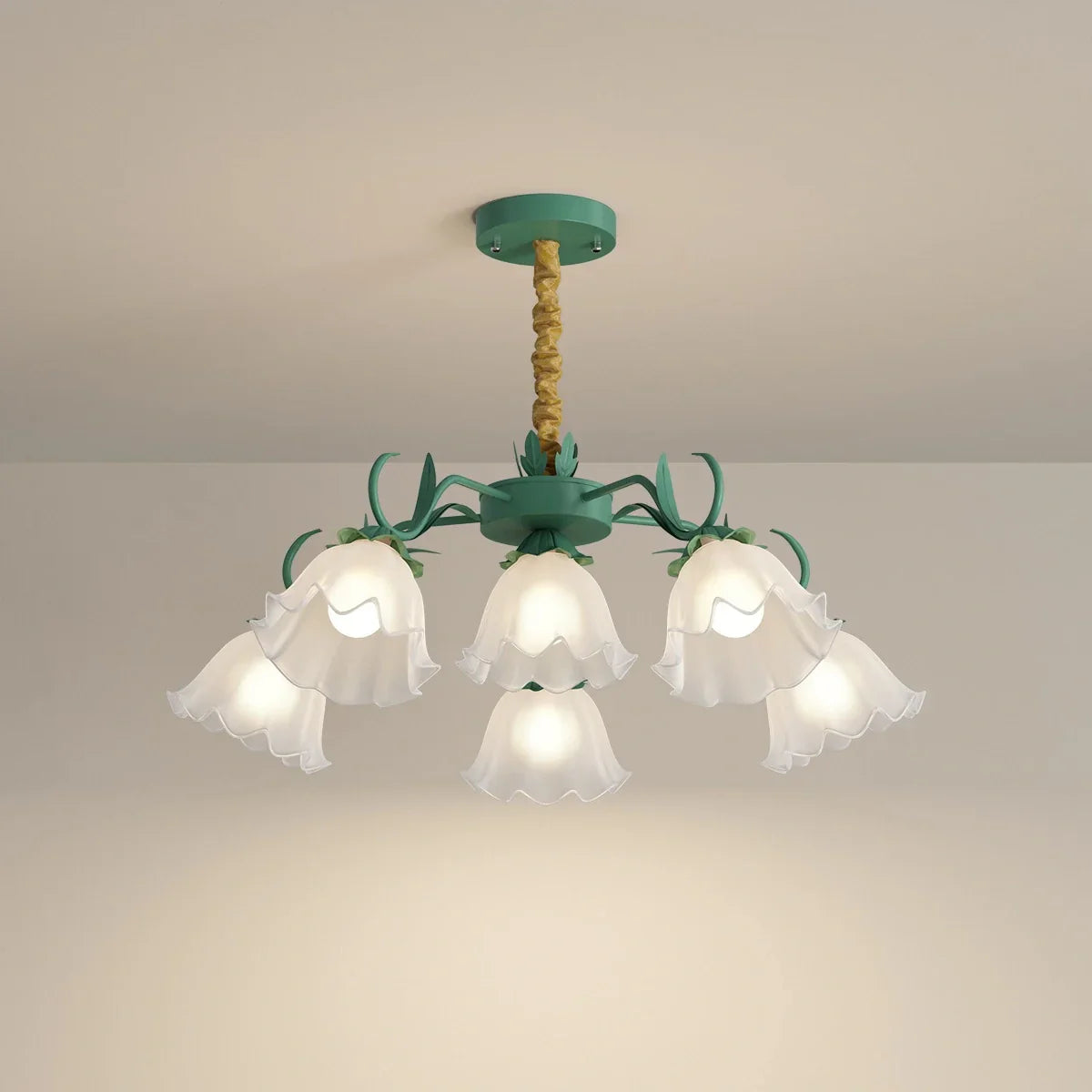flairel American Retro Pastoral Style Flower Chandelier