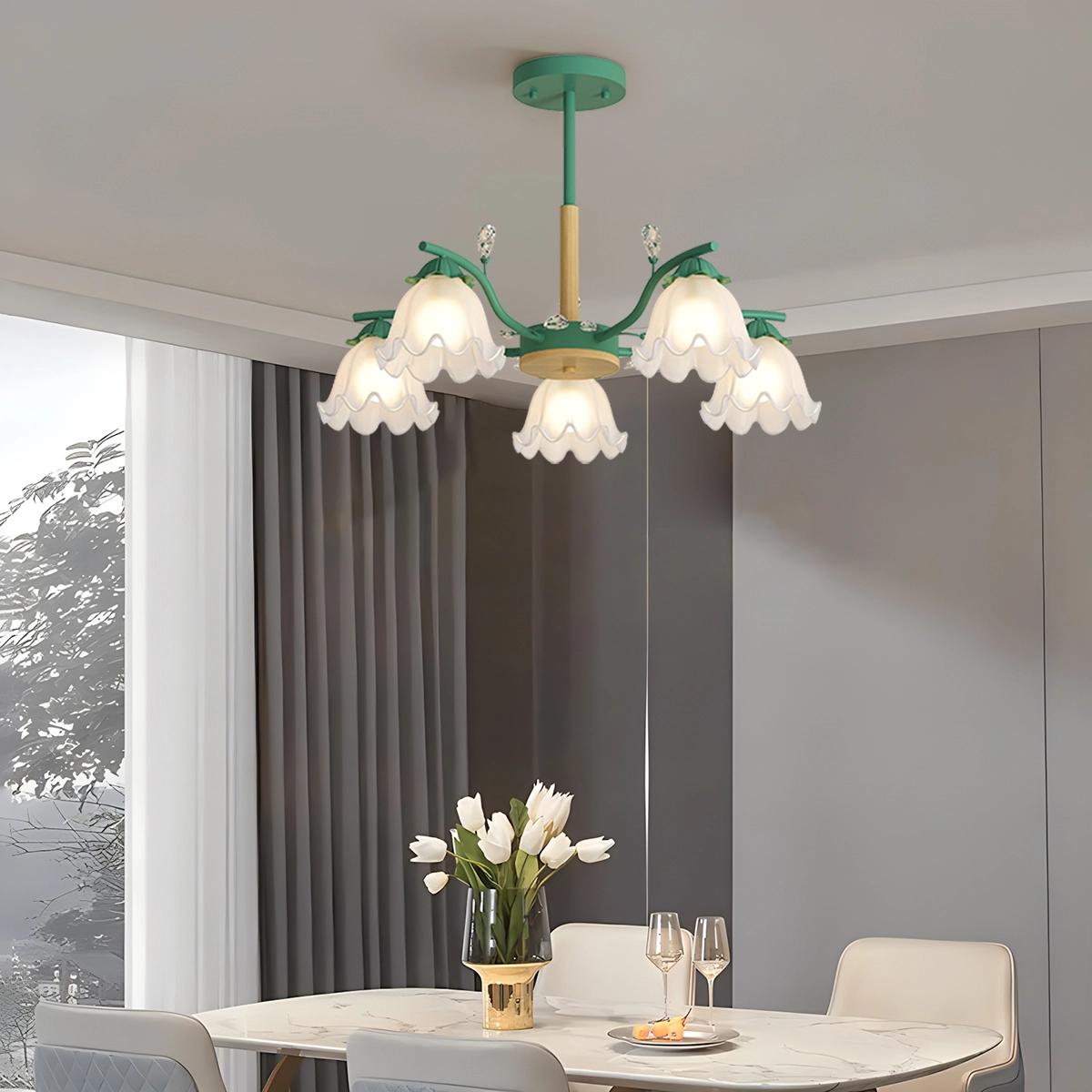 flairel Creative Lily of the Valley Flower Chandelier