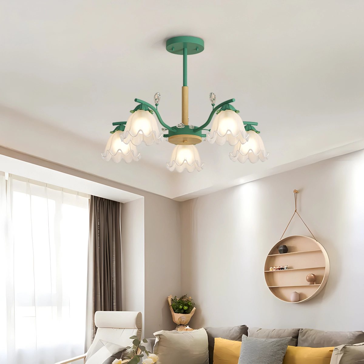flairel Creative Lily of the Valley Flower Chandelier