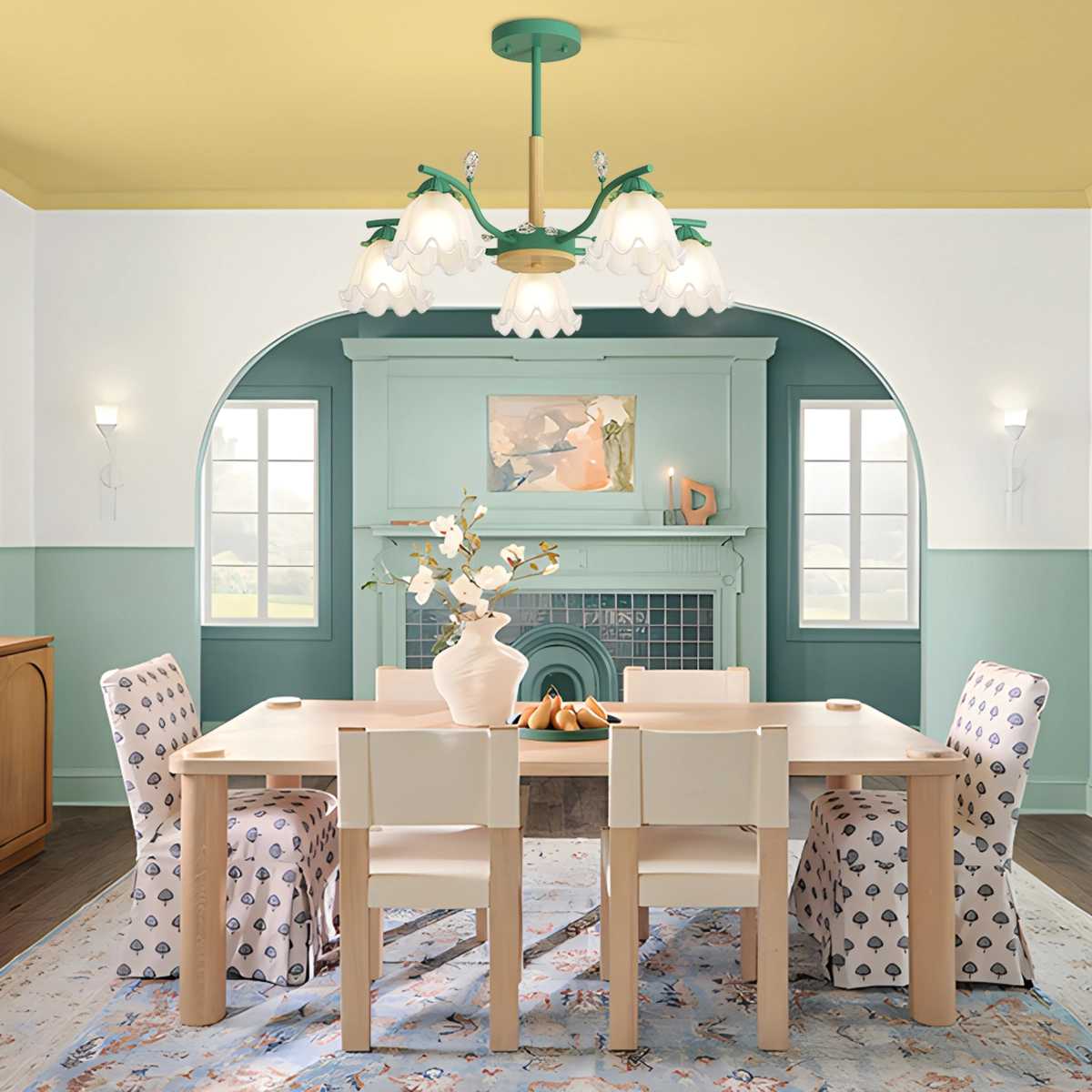 flairel Creative Lily of the Valley Flower Chandelier