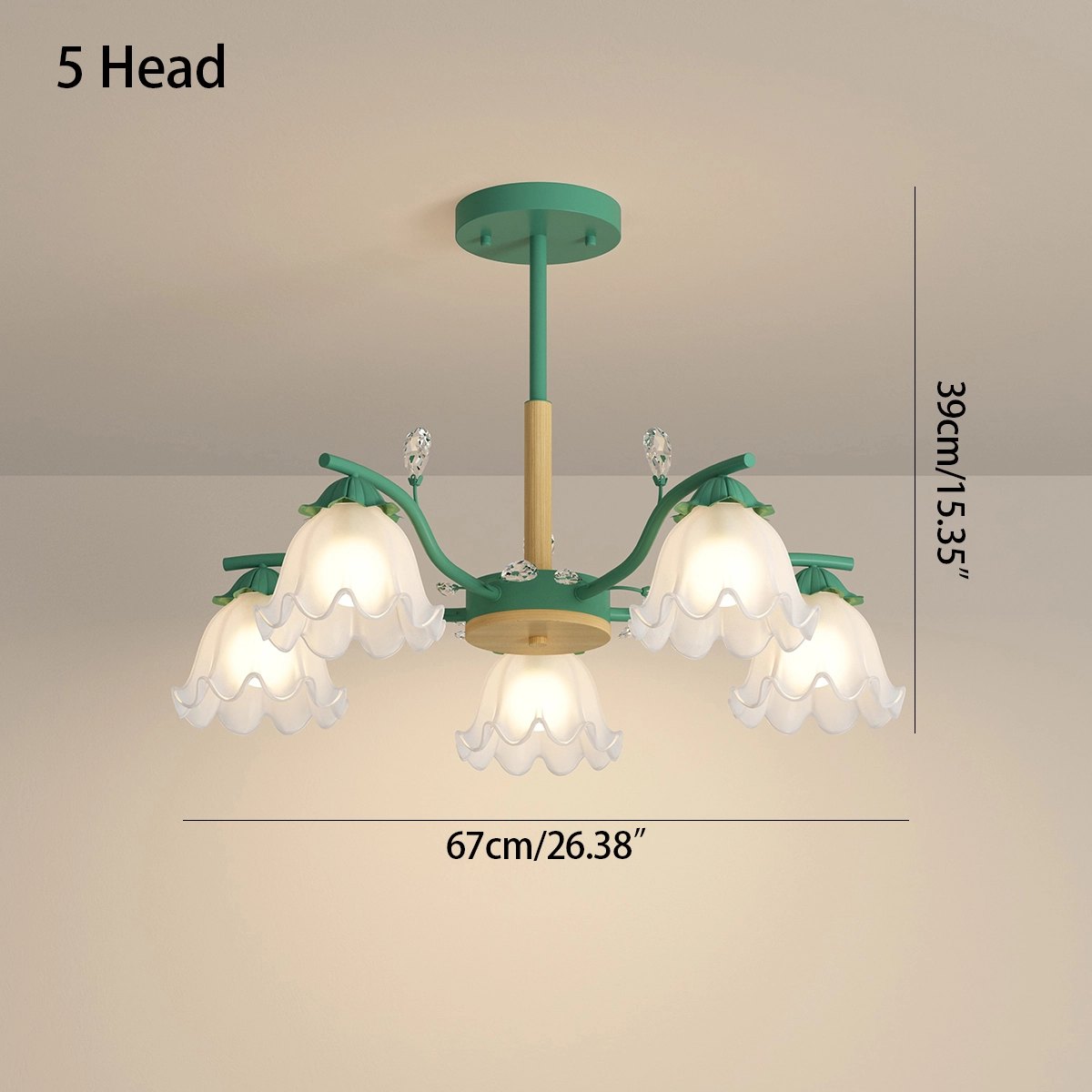 flairel Creative Lily of the Valley Flower Chandelier