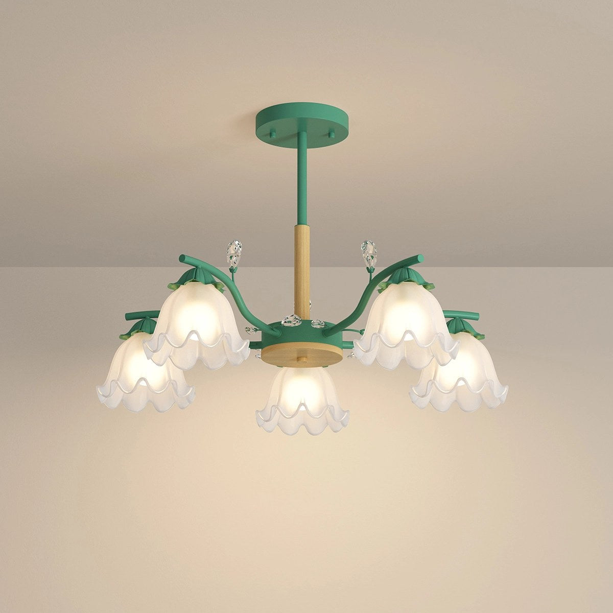 flairel Creative Lily of the Valley Flower Chandelier