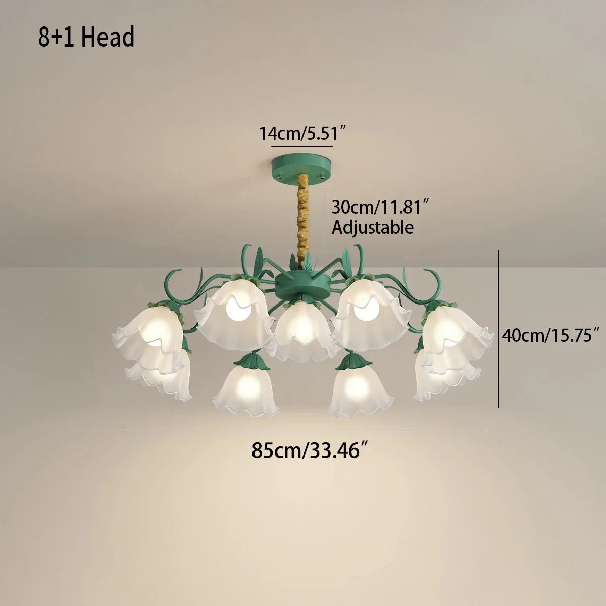 flairel American Retro Pastoral Style Flower Chandelier