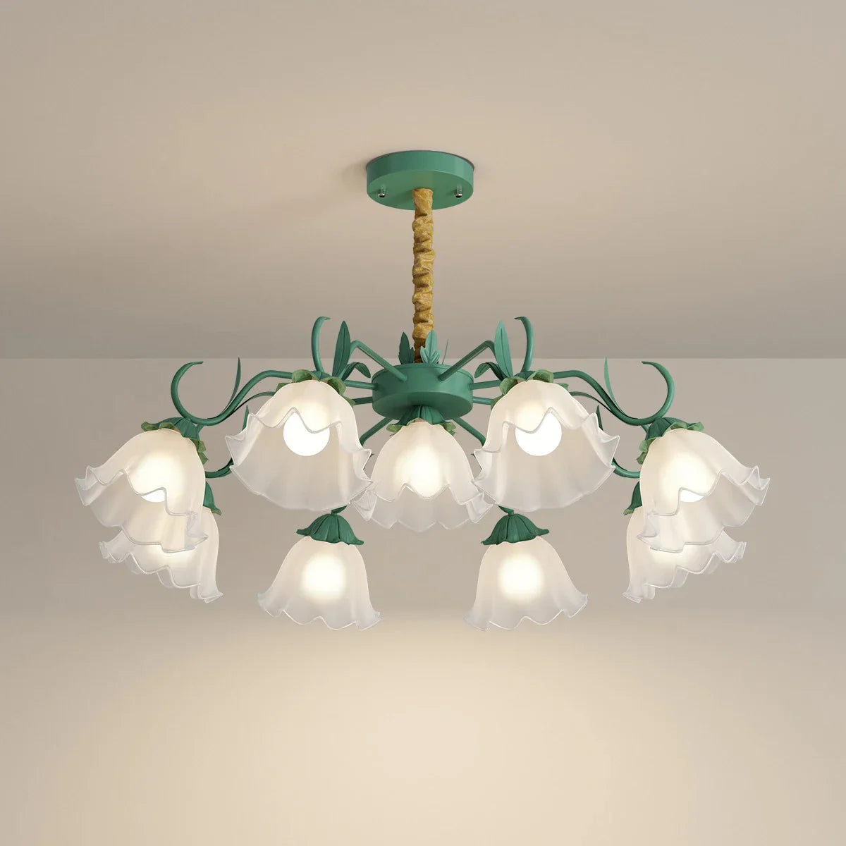 flairel American Retro Pastoral Style Flower Chandelier