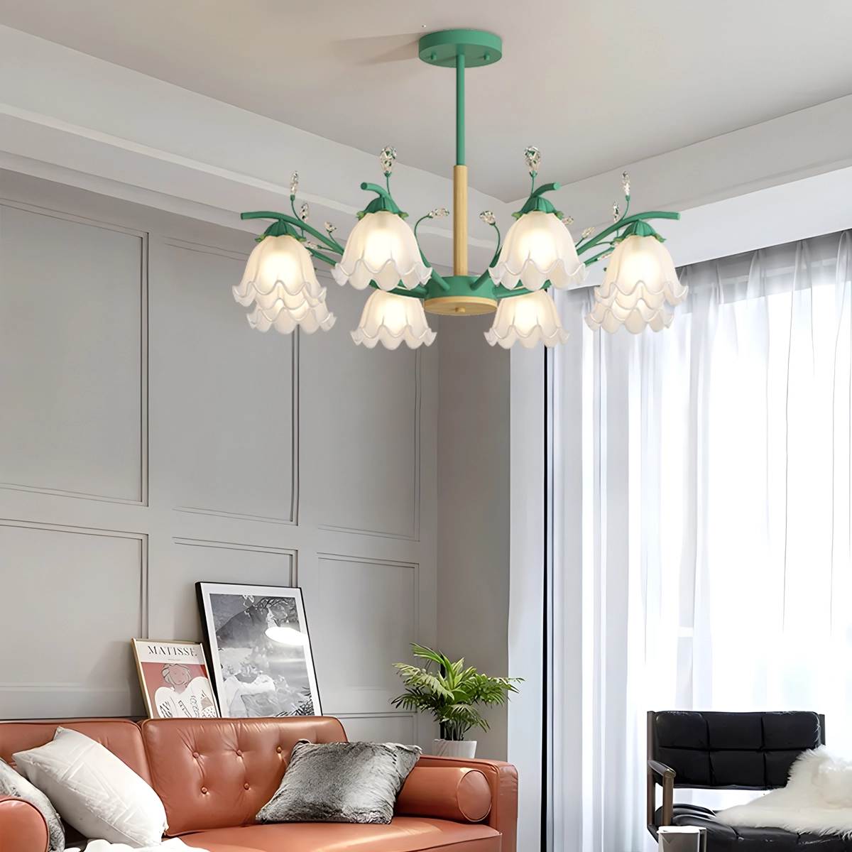 flairel Creative Lily of the Valley Flower Chandelier