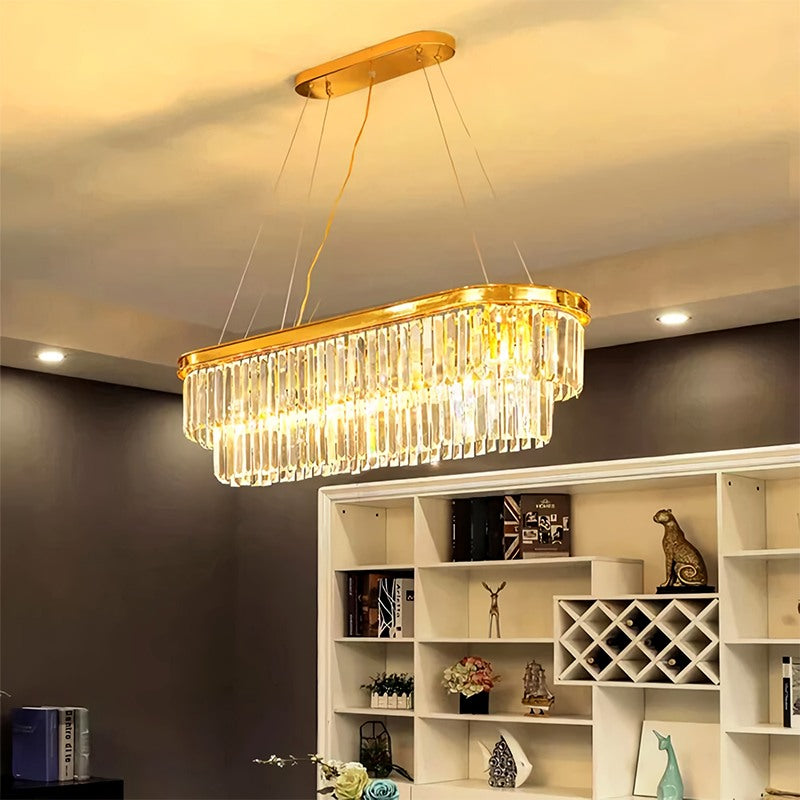 flairel Light Luxury Crystal Chandelier for Living Room
