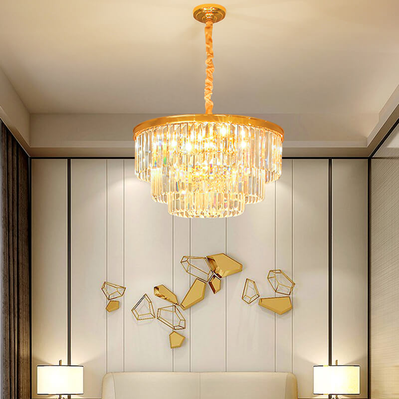 flairel Light Luxury Crystal Chandelier for Living Room