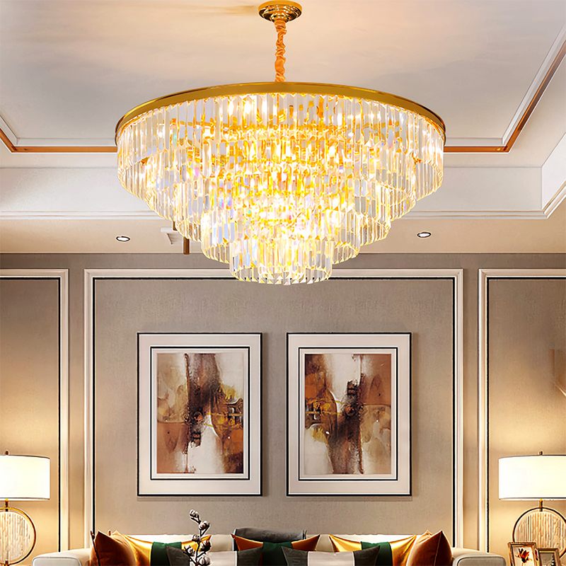 flairel Light Luxury Crystal Chandelier for Living Room