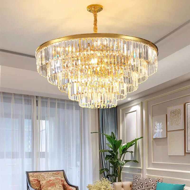 flairel Light Luxury Crystal Chandelier for Living Room