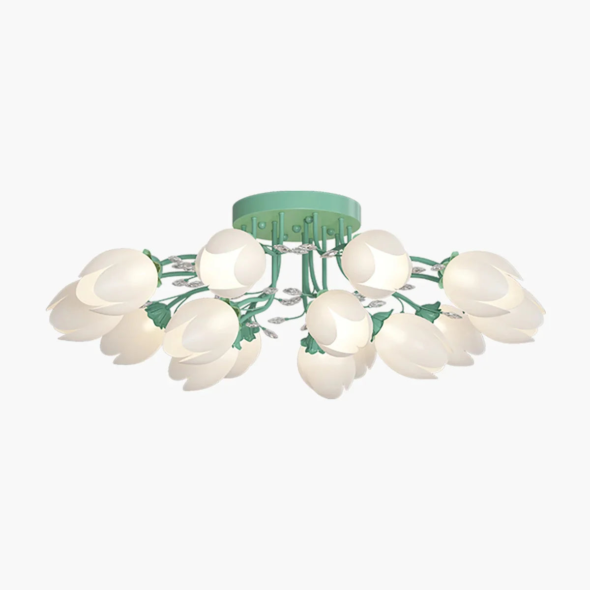 flairel French Pastoral Flower Ceiling Chandelier
