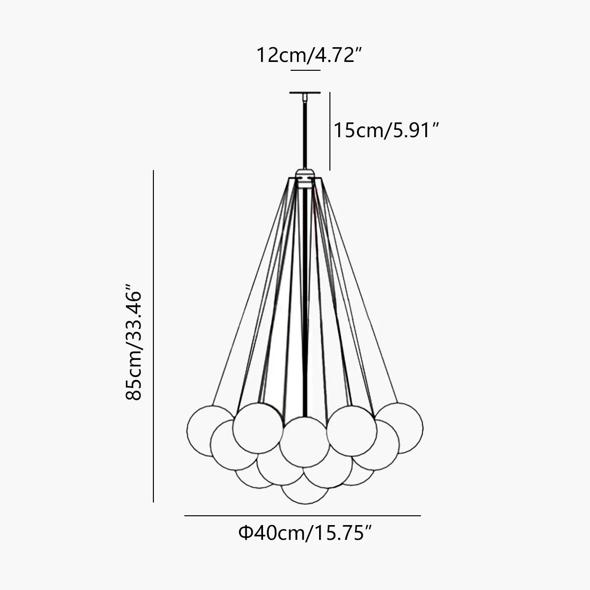 flairel Modern Bubble Glass Chandelier for Living Room