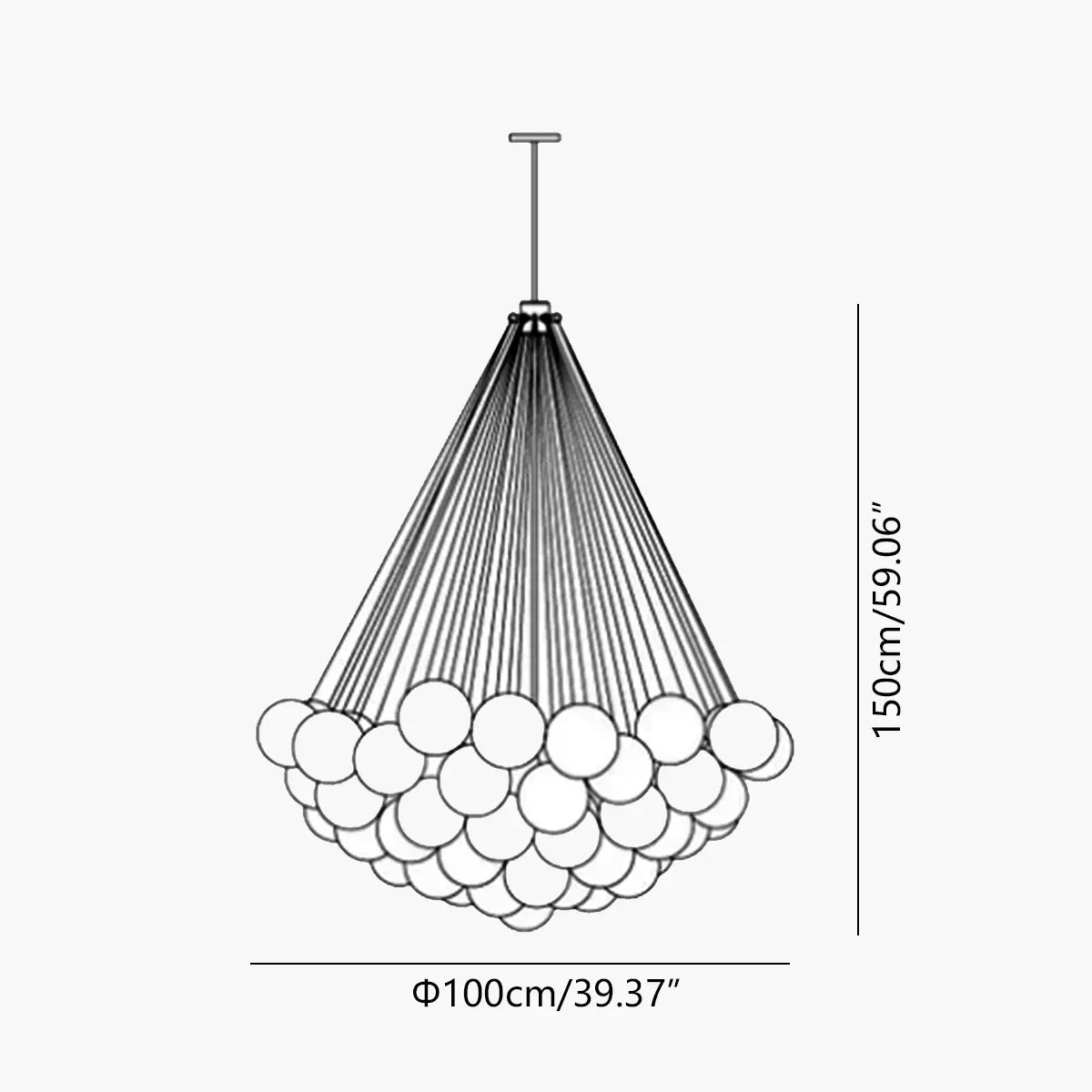 flairel Modern Bubble Glass Chandelier for Living Room