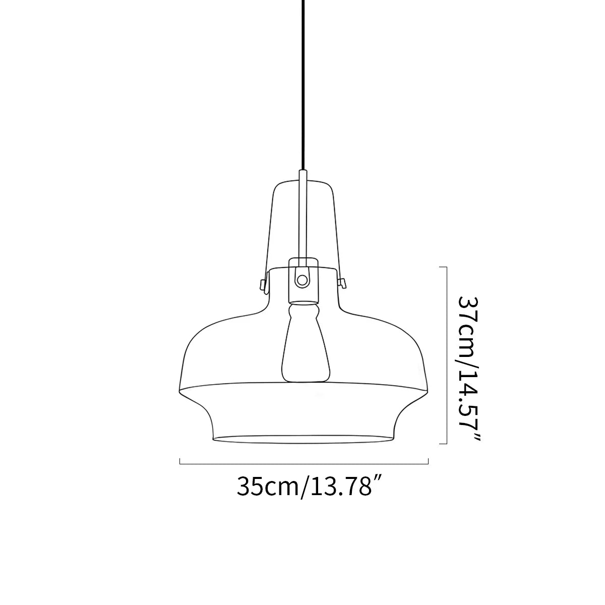 flairel Nordic Minimalist Dining Room Glass Pendant Light