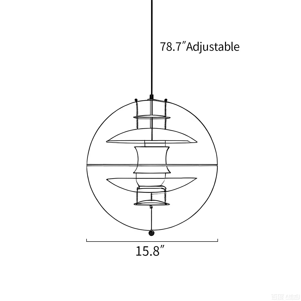 flairel Danish Globe Dining Room Pendant Light