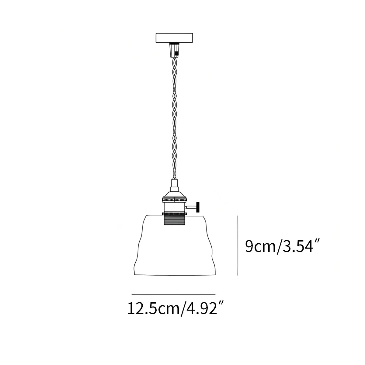 flairel Nordic Cup Glass Pendant Lamp for Bedside