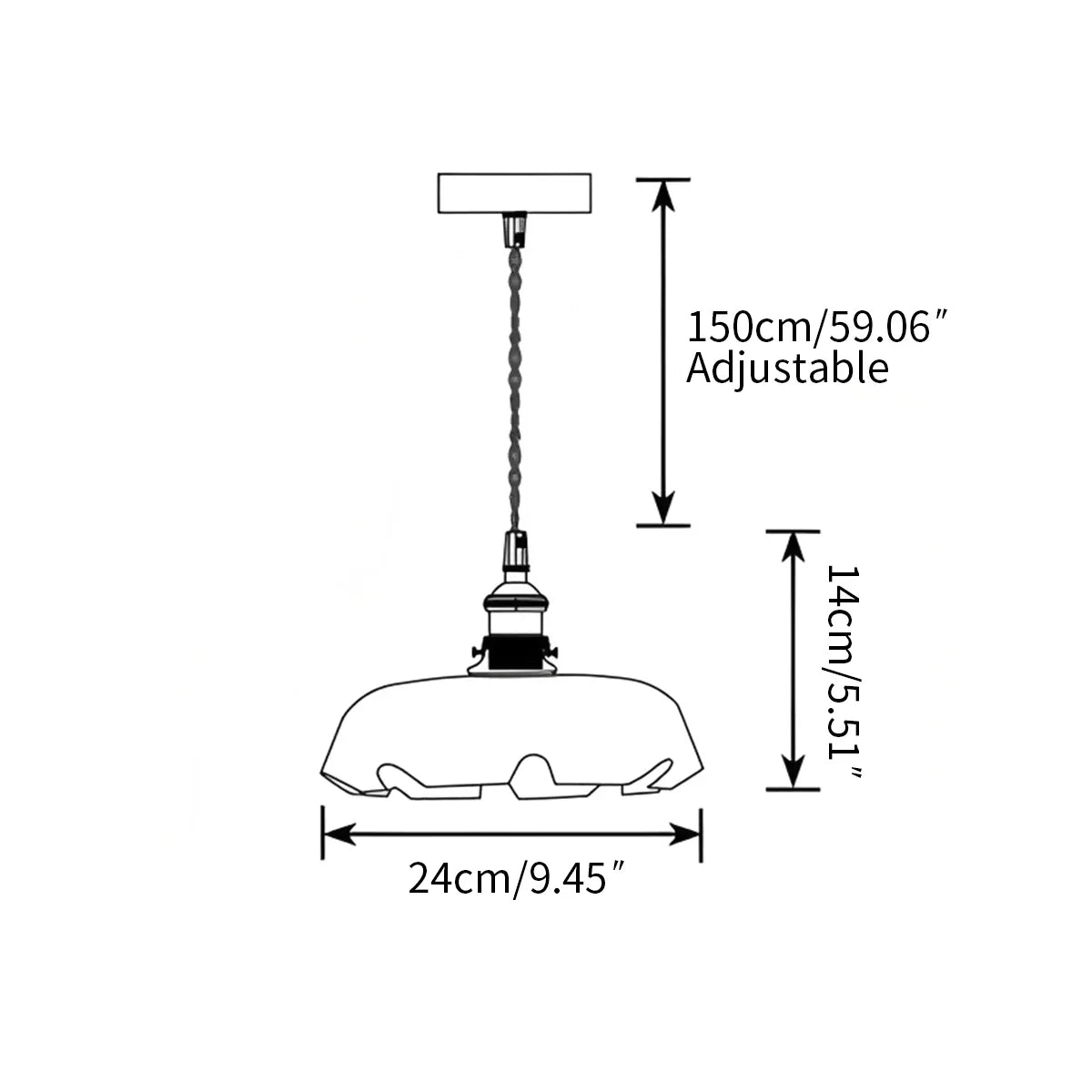 flairel Retro Coloured Glass Pendant Light for Kitchen