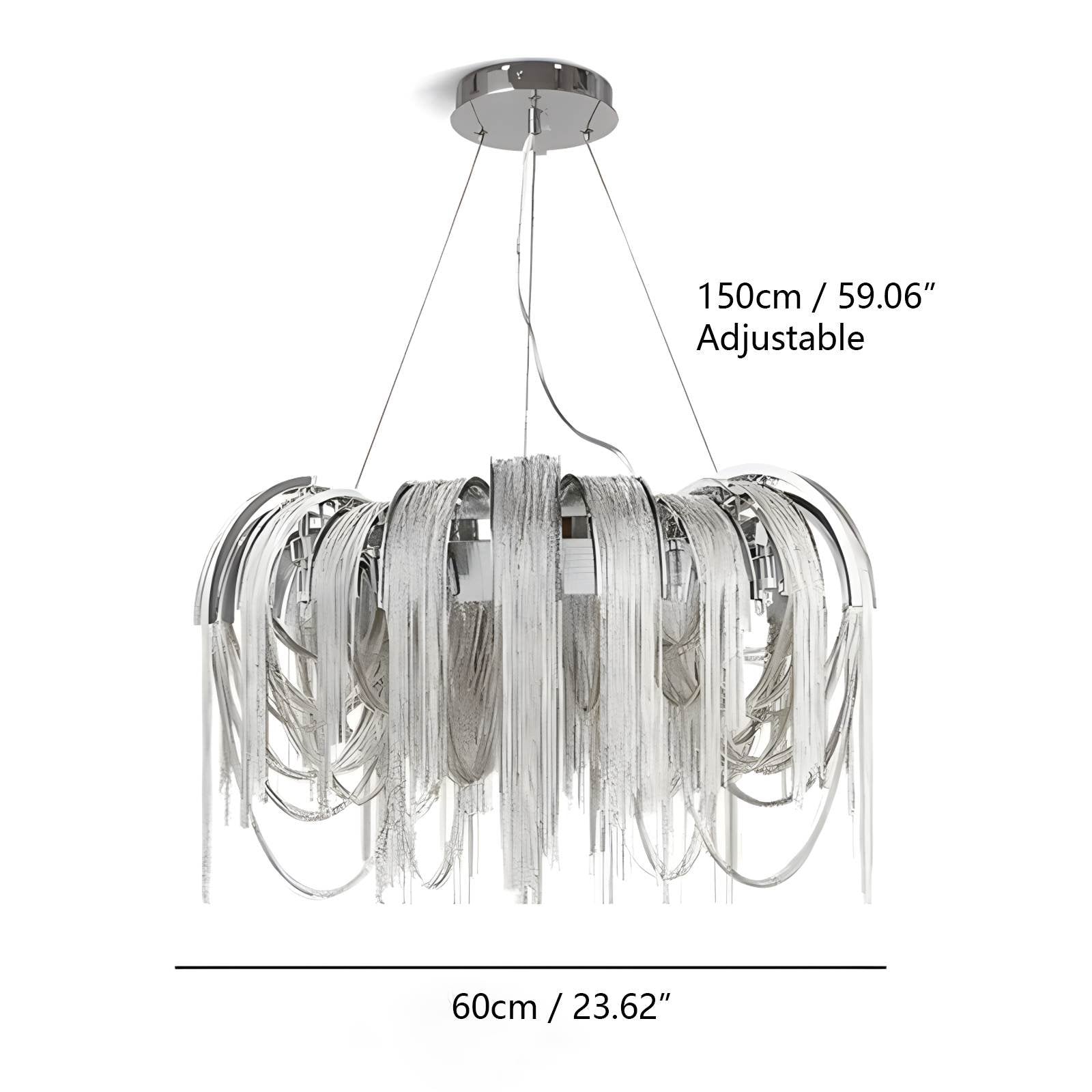 flairel Aluminum Tassel Chandelier for Living Room
