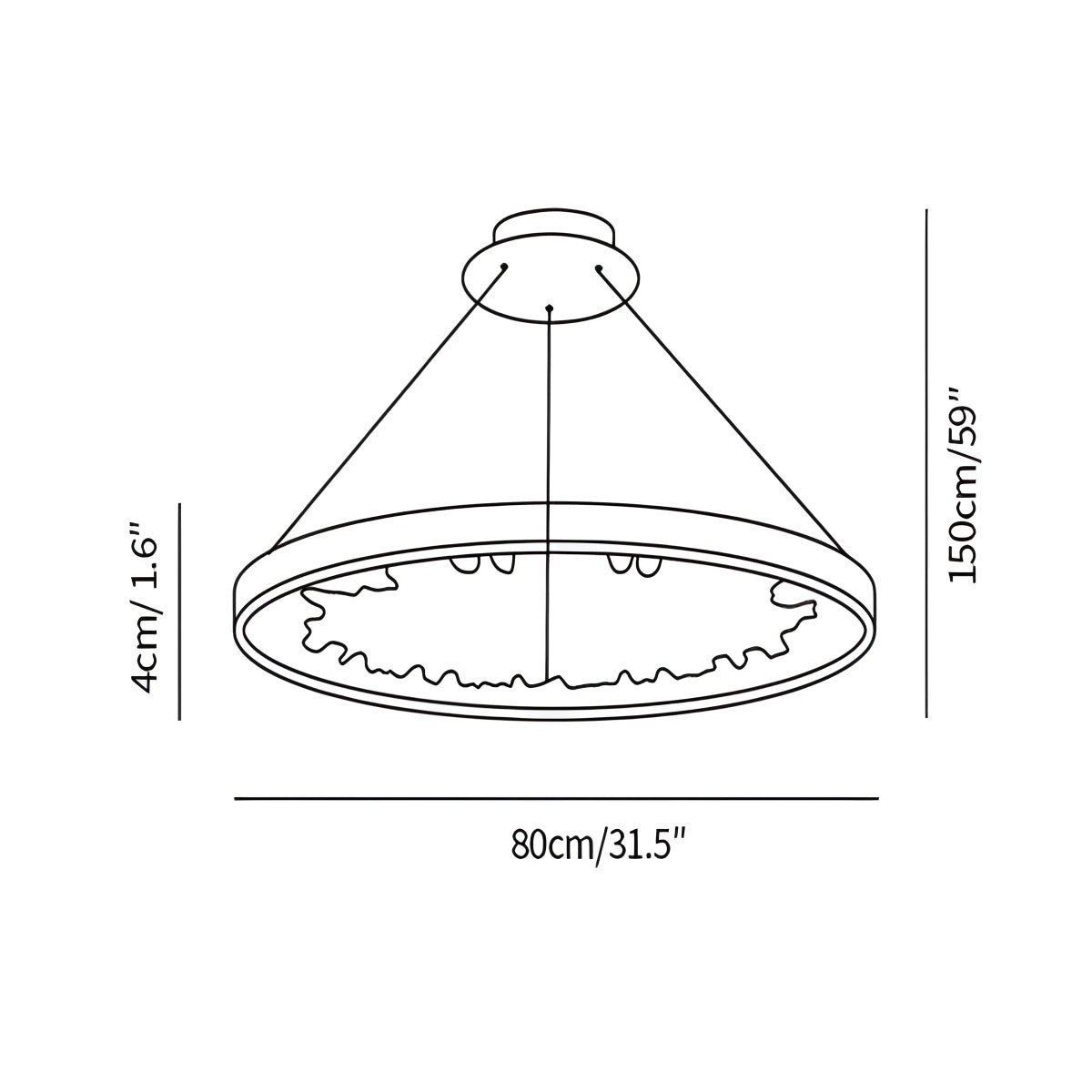 flairel Luxury Circle Crystal Chandelier for Living Room