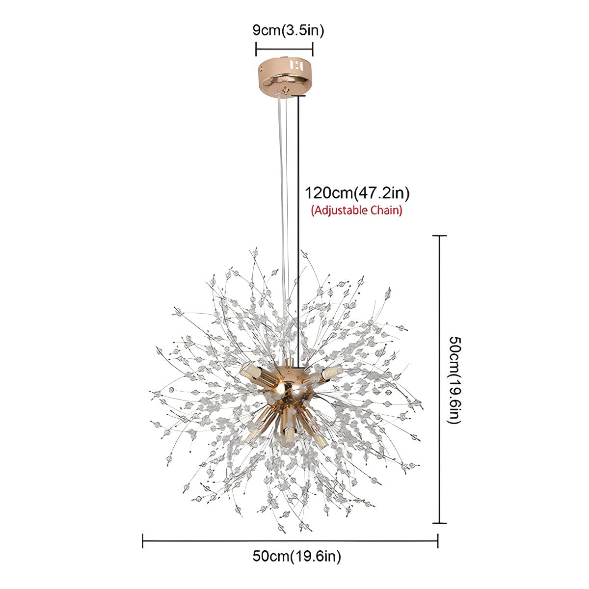 flairel Charlie Dandelion Crystal Chandelier