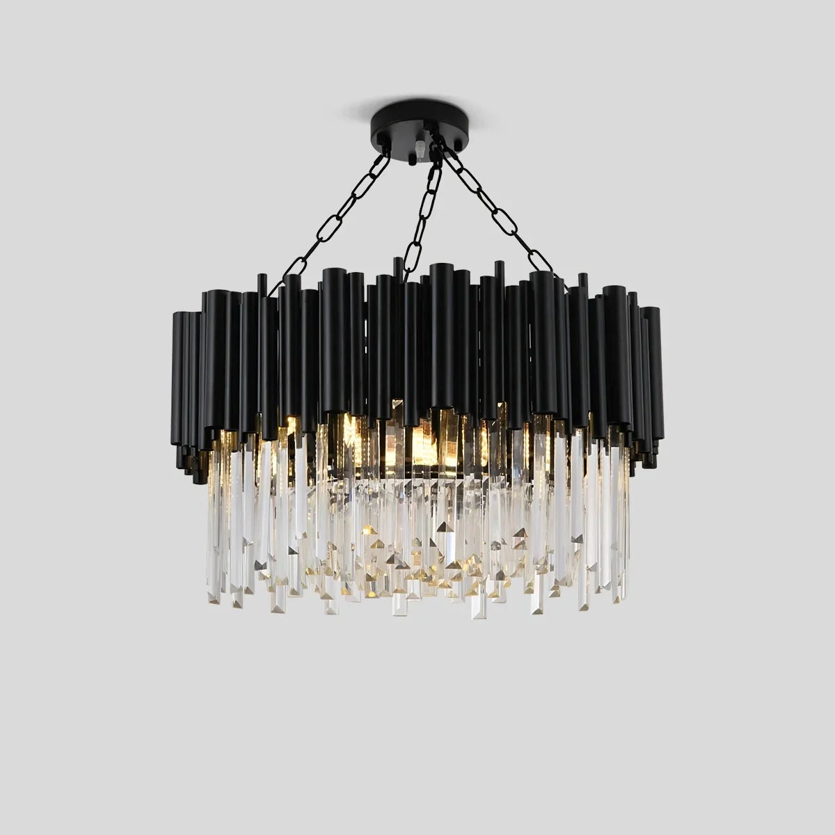 flairel Mystique Black Crystal LED Chandelier