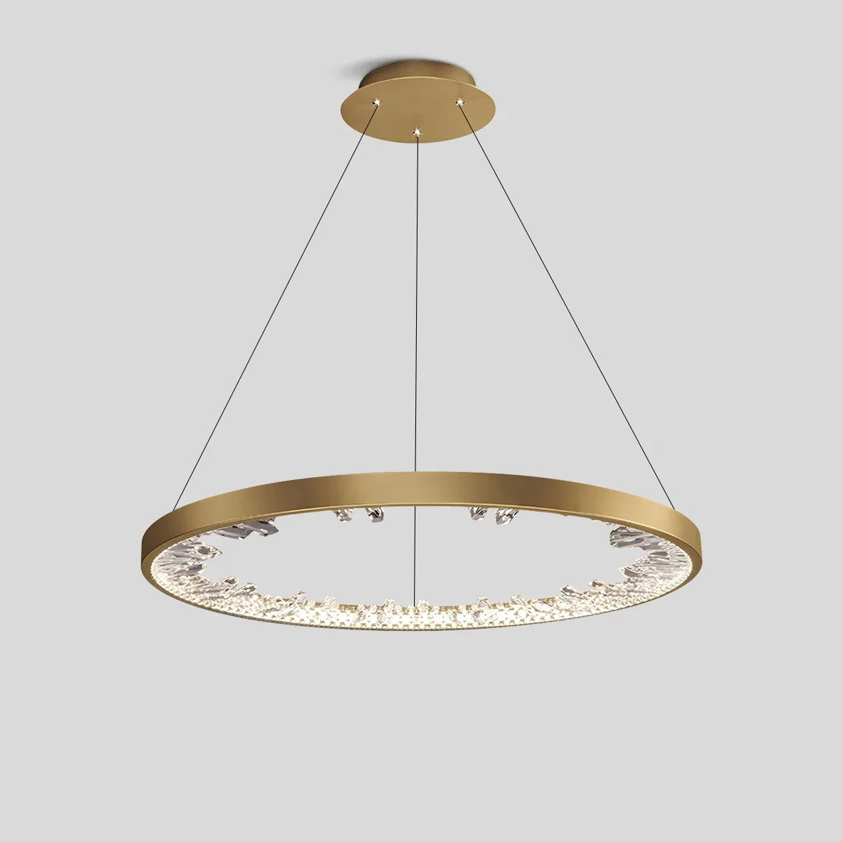 flairel Luxury Circle Crystal Chandelier for Living Room