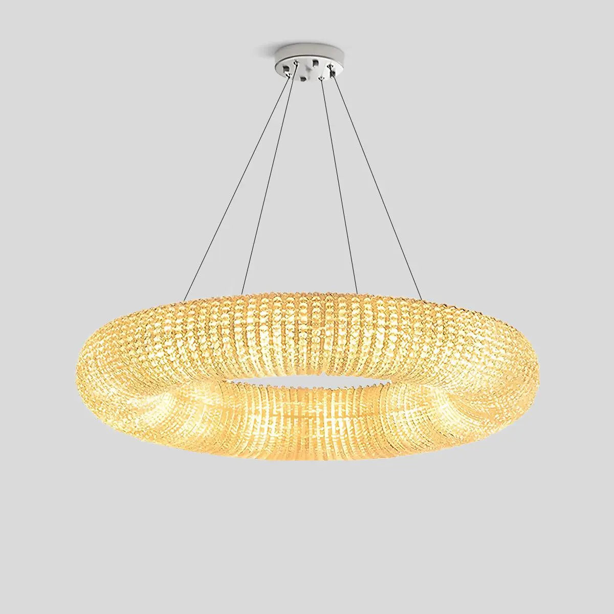 flairel Riddle Round Crystal Led Ring Chandelier