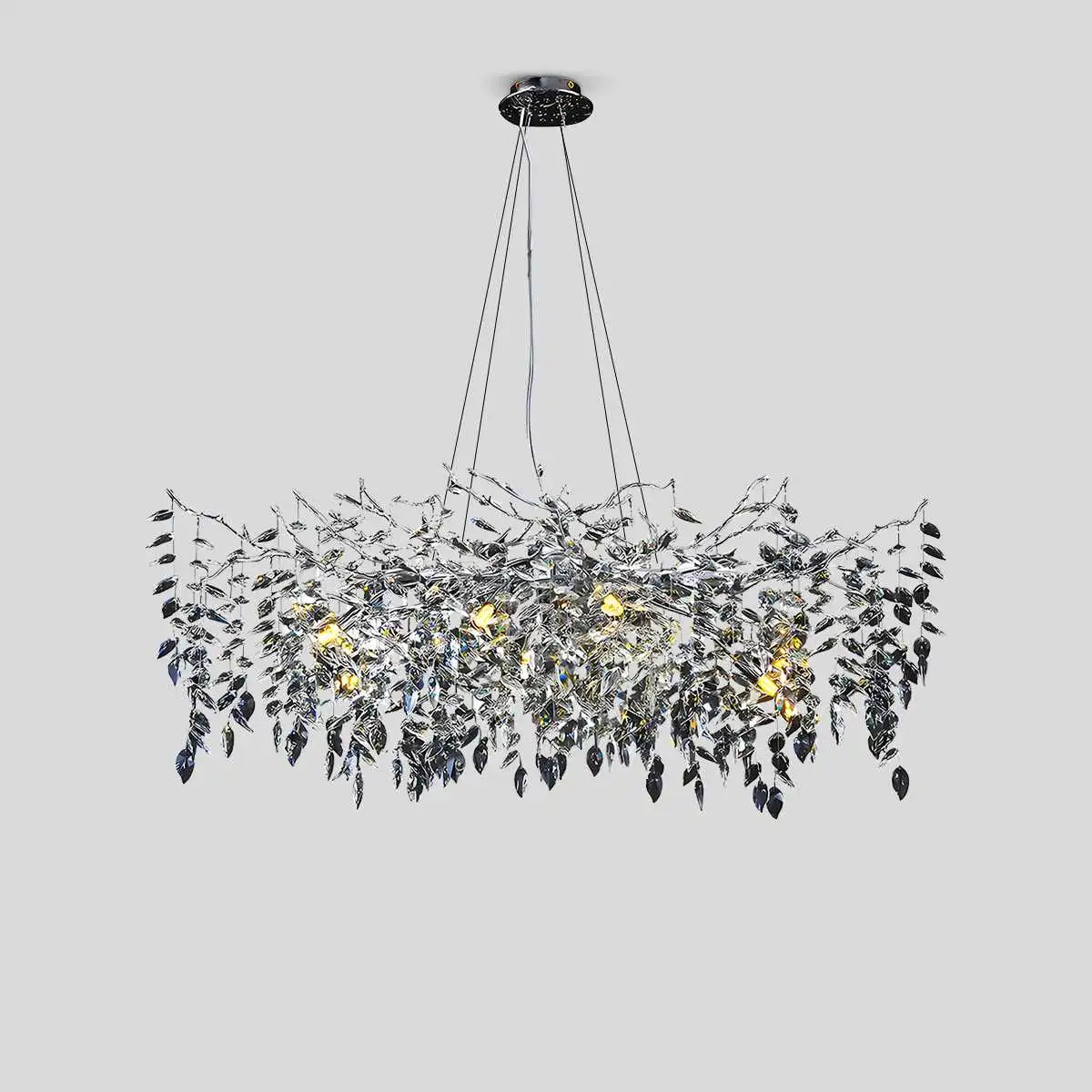 flairel Leaf Crystal Chandelier for Living Room