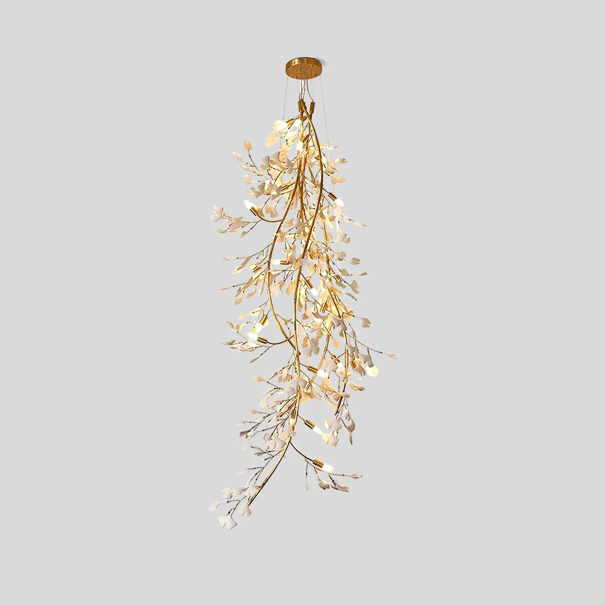 flairel Ginkgo Long Branch Chandelier for High Ceiling