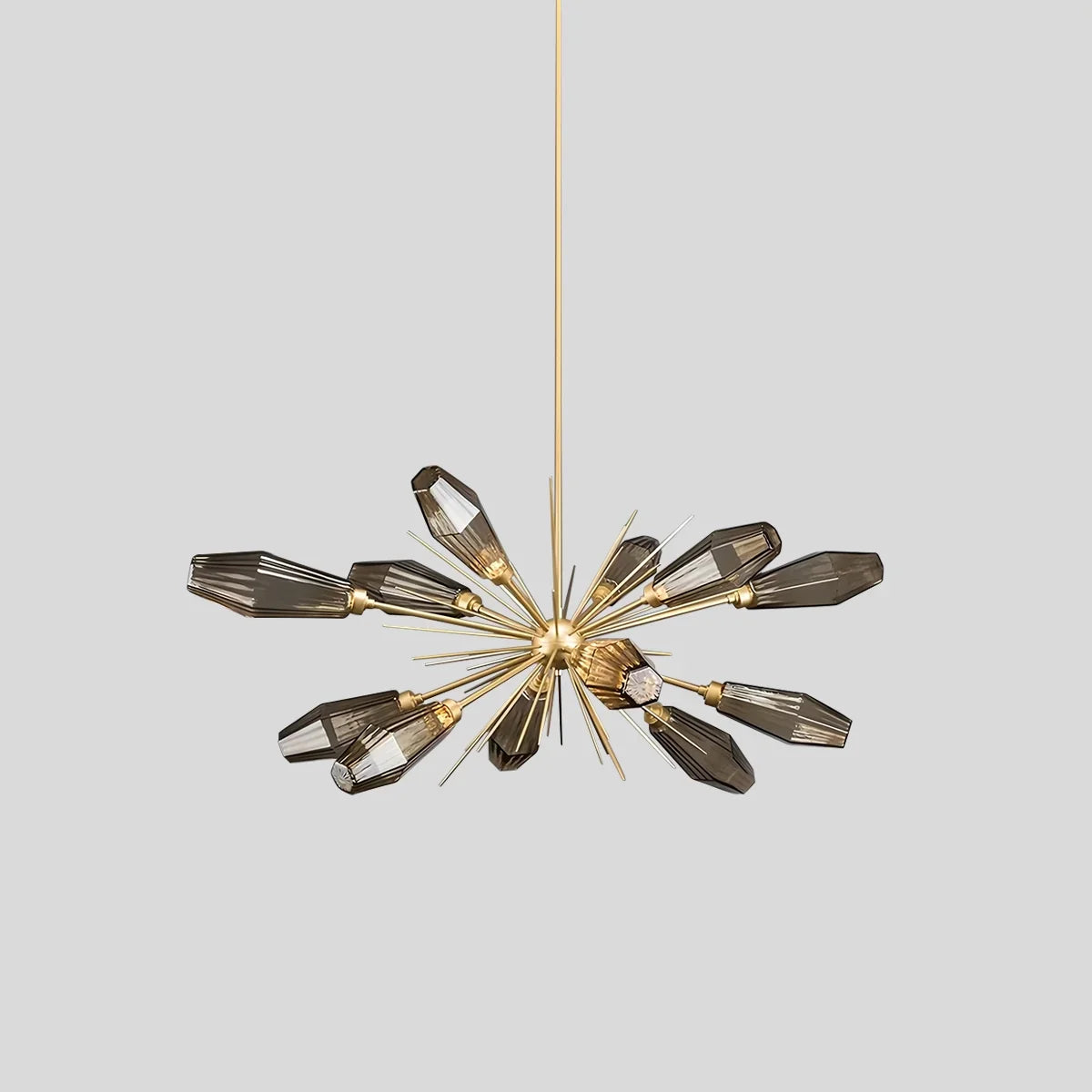 flairel Kristal Rock Glass Chandelier for Dining Room