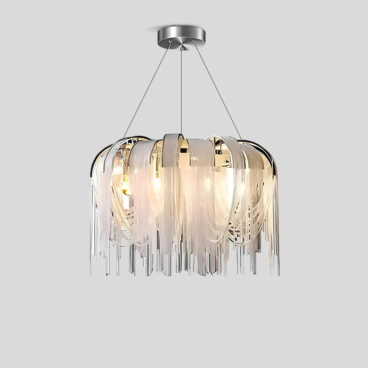 flairel Aluminum Tassel Chandelier for Living Room