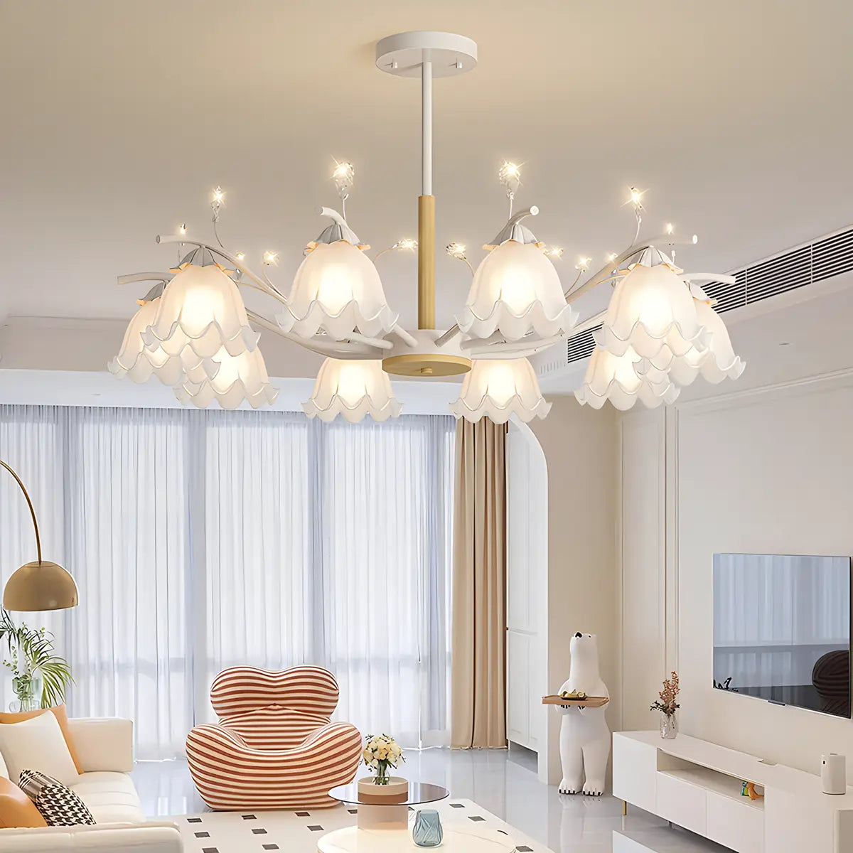 flairel Creative Lily of the Valley Flower Chandelier