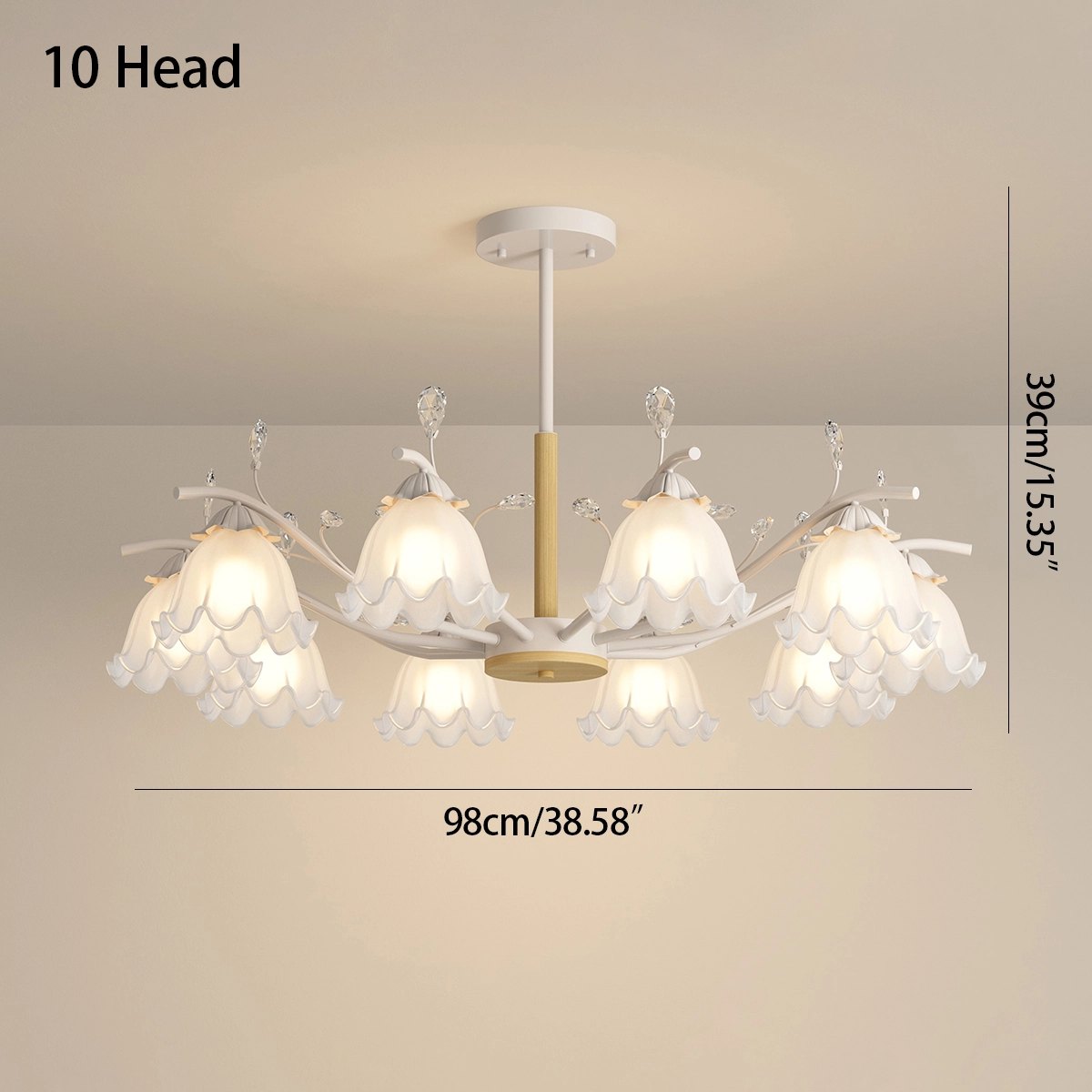 flairel Creative Lily of the Valley Flower Chandelier