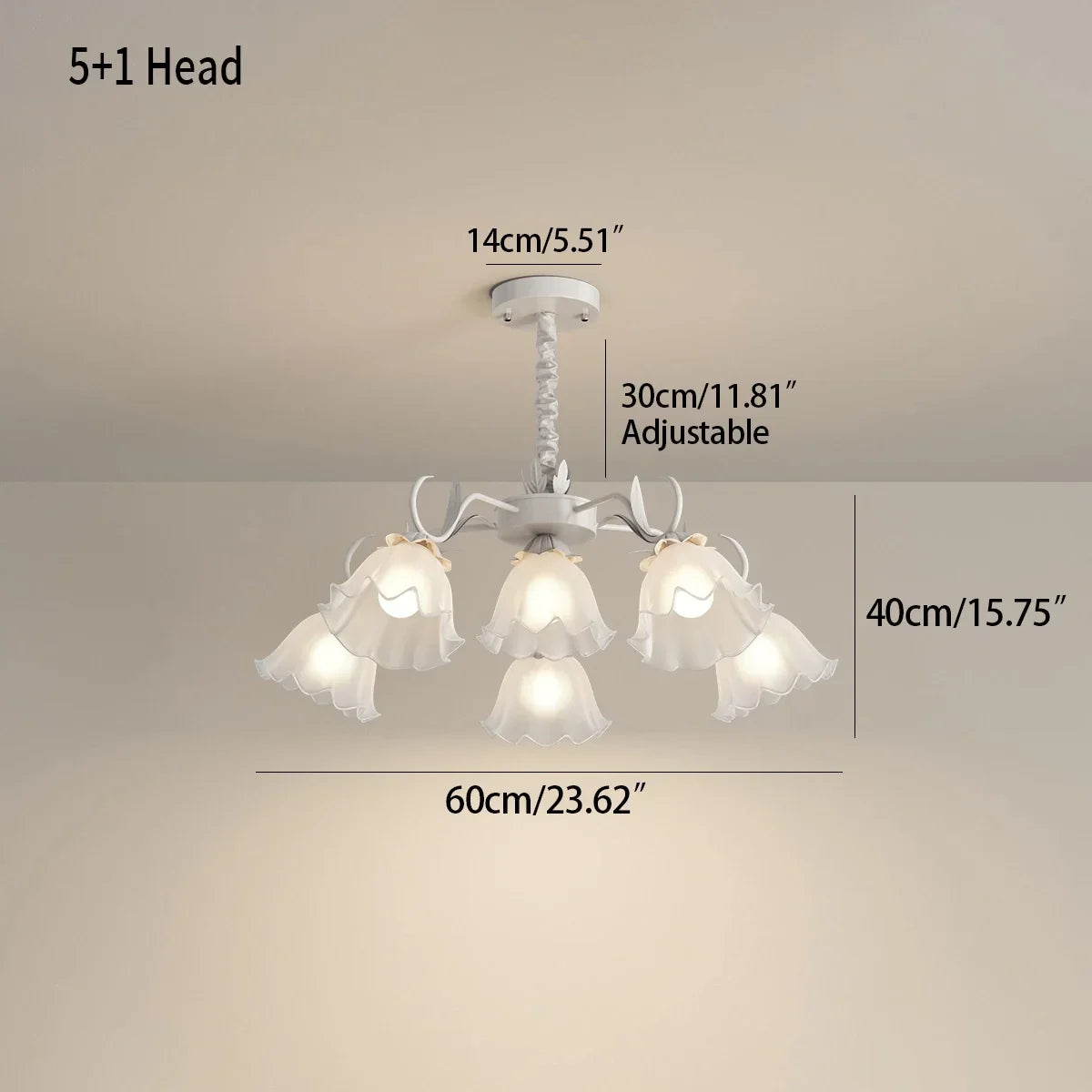 flairel American Retro Pastoral Style Flower Chandelier