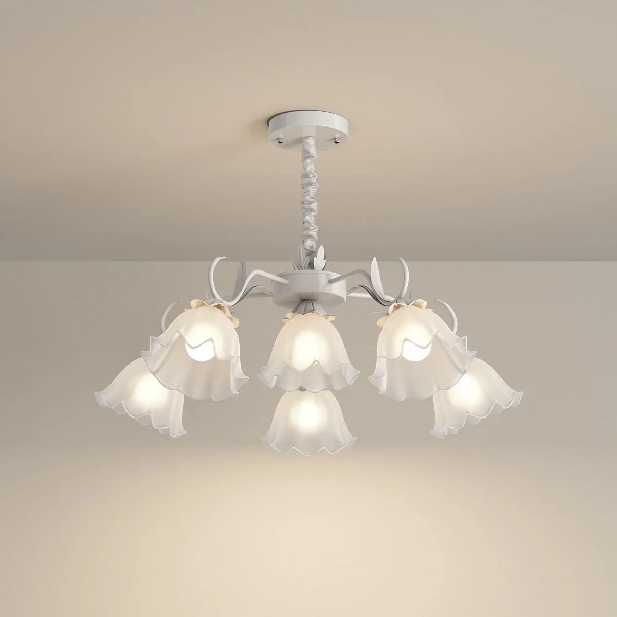 flairel American Retro Pastoral Style Flower Chandelier