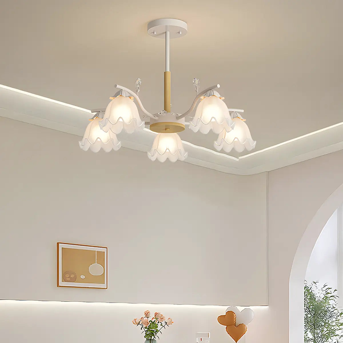 flairel Creative Lily of the Valley Flower Chandelier