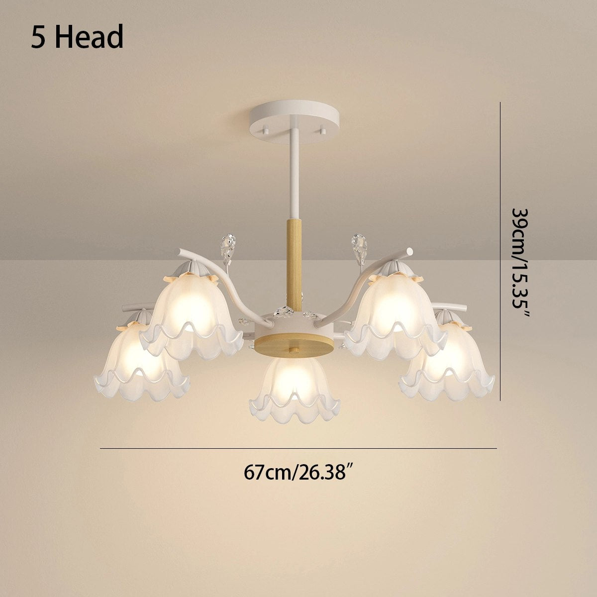 flairel Creative Lily of the Valley Flower Chandelier