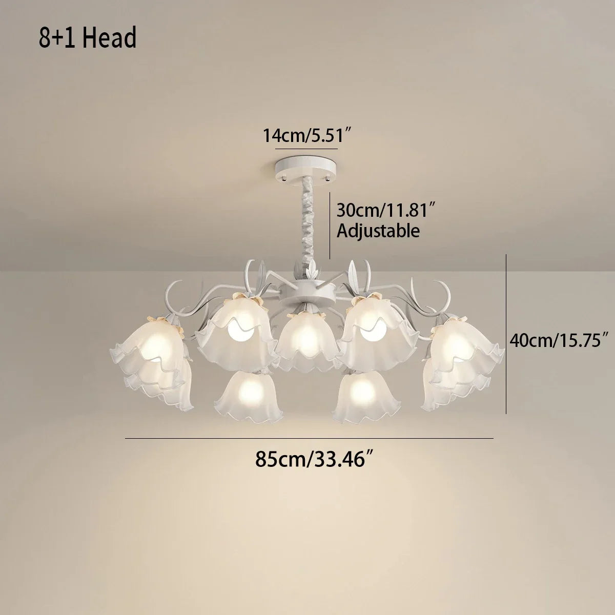 flairel American Retro Pastoral Style Flower Chandelier
