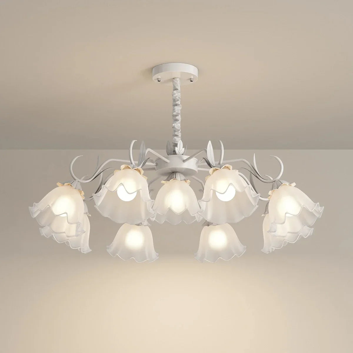 flairel American Retro Pastoral Style Flower Chandelier